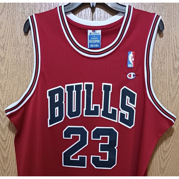 Michael Jordan (Champion)-(Bulls)-(Jersey)-(Red)-(New Condition)-(Size XL)-$110 - Picture 3 of 9